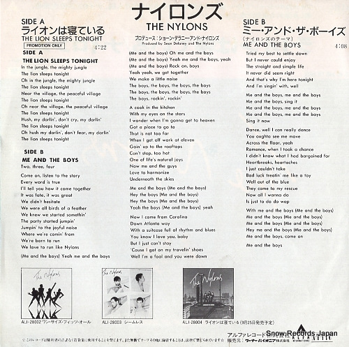 NYLONS, THE the lion sleeps tonight ALI-707/ALAM-119