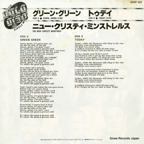 NEW CHRISTY MINSTRELS, THE green, green 06SP387