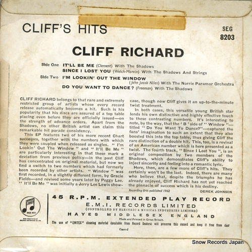 RICHARD, CLIFF cliff's hits SEG8203