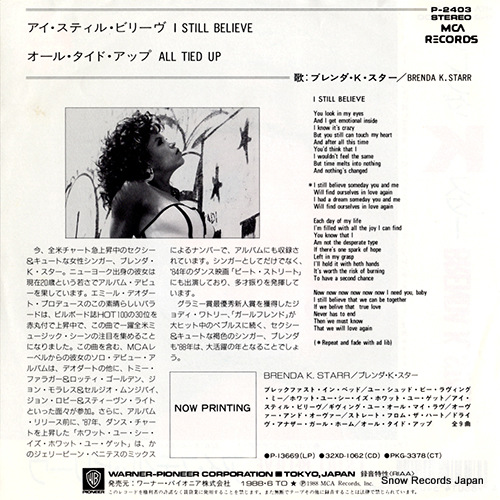 STARR, BRENDA K. i still believe P-2403