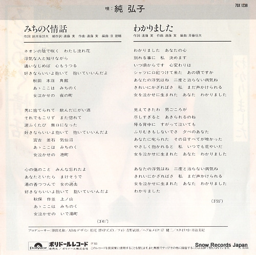 JUN, HIROKO michinoku jowa 7DX1238