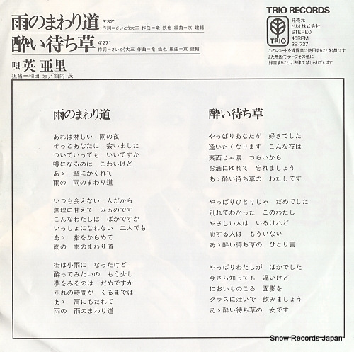HANABUSA, ARI ame no mawarimichi 3B-737