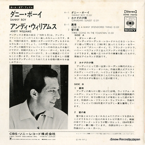 WILLIAMS, ANDY danny boy SONE-70093