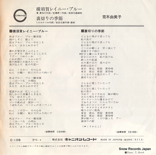 ARAKI, YUMIKO yokosuka rainy blue C-109