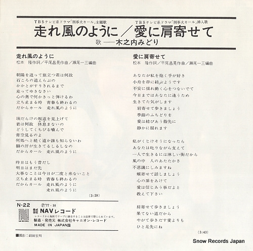 KINOUCHI, MIDORI hashire kaze no youni N-22