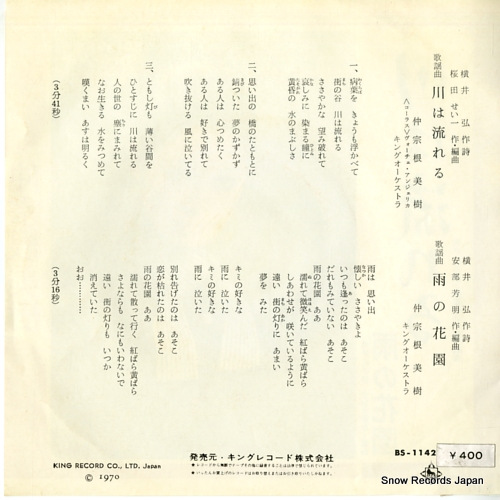 NAKASONE, MIKI kawa wa nagareru BS-1142