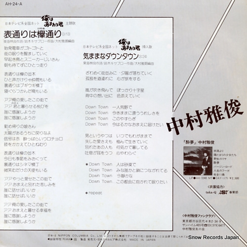 NAKAMURA, MASATOSHI omotedori wa keyaki dori AH-24-A