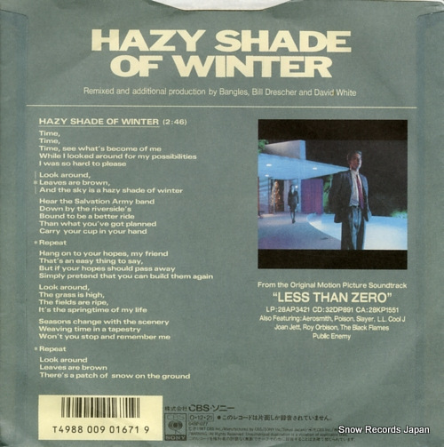 BANGLES hazy shade of winter 04SP1077