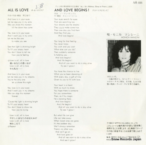 MANCINI, MONICA all is love AH-488