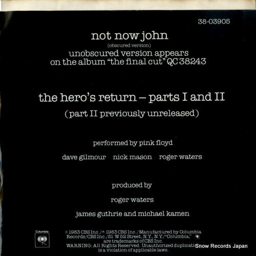 PINK FLOYD not now john (obscured version) 38-03905