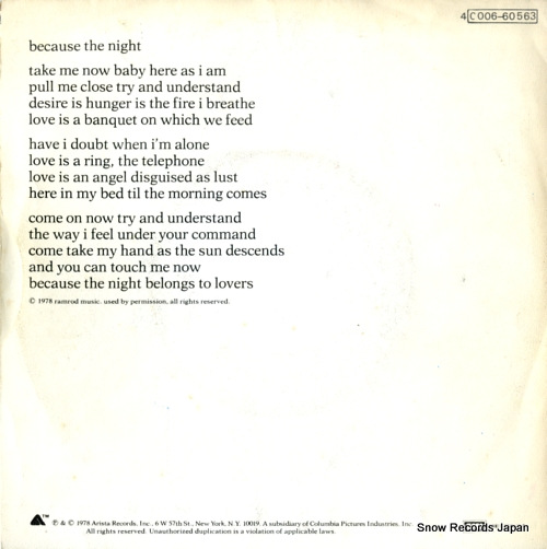 SMITH, PATTI, GROUP because the night 4C006-60563