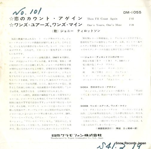 TILLOTSON, JOHNNY then i'll count again DM1055