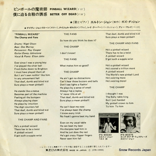JOHN, ELTON pinball wizard IFR-10908