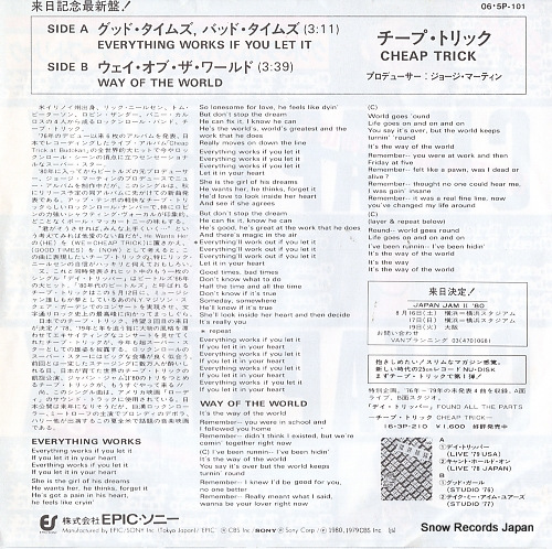 CHEAP TRICK everything works if you let it 06.5P-101