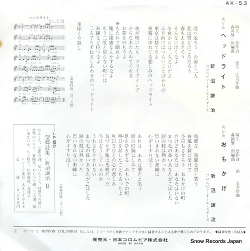 NIINUMA, KENJI hedlight AK-53