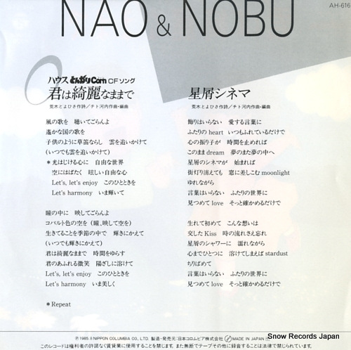 NAO AND NOBU kimi wa kirei na mamade AH-616