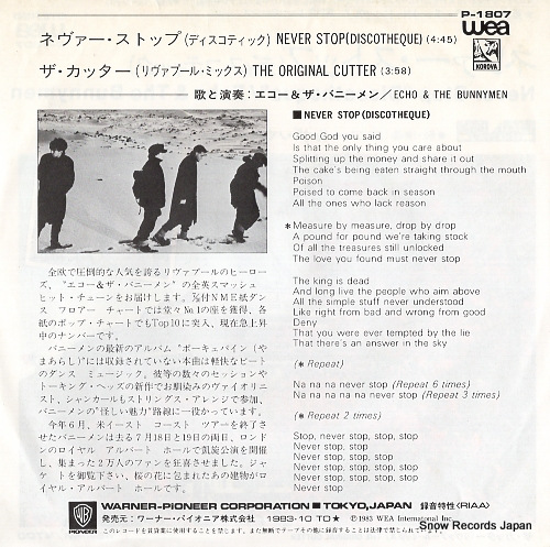 ECHO AND THE BUNNYMEN never stop 