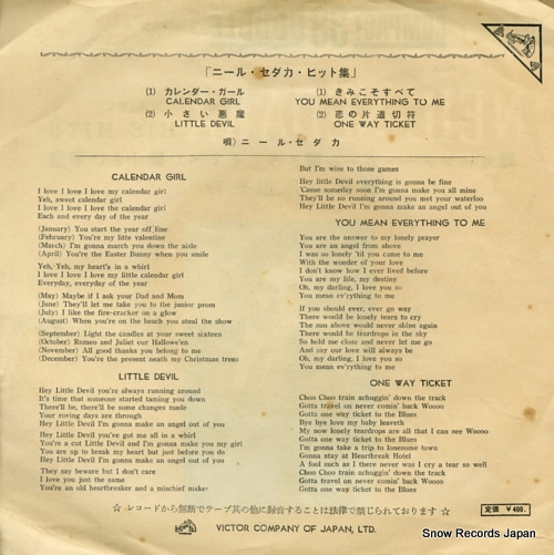 SEDAKA, NEIL sings his hits CP-1004