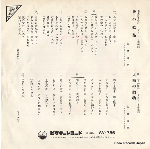 SAGARA, NAOMI aino kesshou SV-786