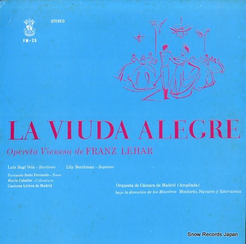 BERCHMAN, LILY la viuda alegre, opereta vienesa de franz lehar FM-25 - front cover