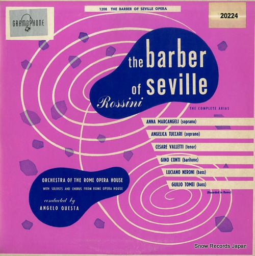 QUESTA, ANGELO rossini; the barber of seville 20224 - front cover