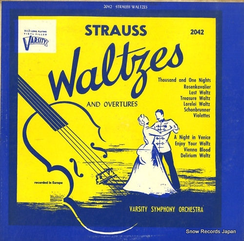 VARSITY SYMPHONY ORCHESTRA strauss; waltzes and overtures VARSITY2042 - front cover