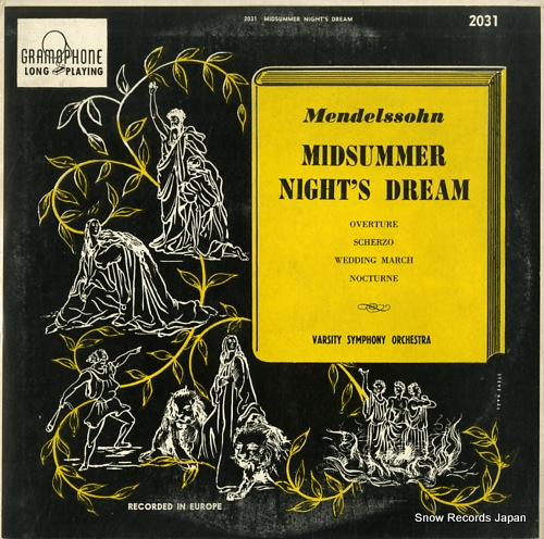 VARSITY SYMPHONY ORCHESTRA mendelssohn; midsummer night's dream GRAMOPHONE2031 - front cover
