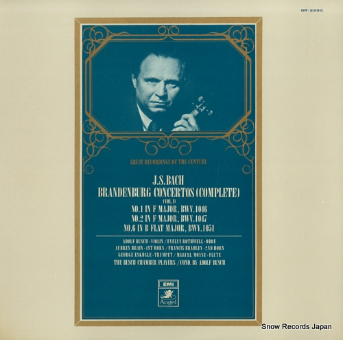 BUSCH, ADOLF bach; brandenburg concertos (complete) vol.1 GR-2250 - front cover