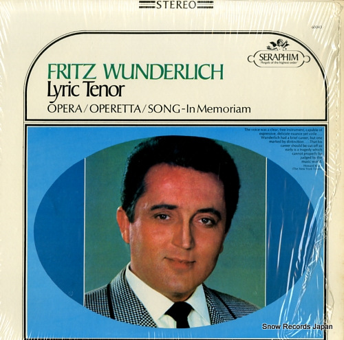 WUNDERLICH, FRITZ lyric tenor 60043 - front cover