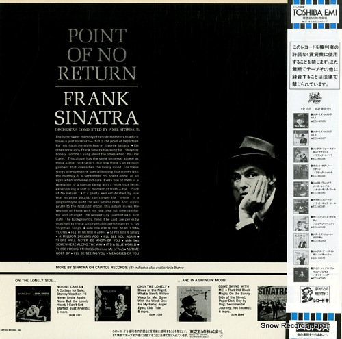 SINATRA, FRANK point of no return ECJ-60039
