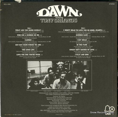 ɡ dawn featuring tony orlando BELL6069