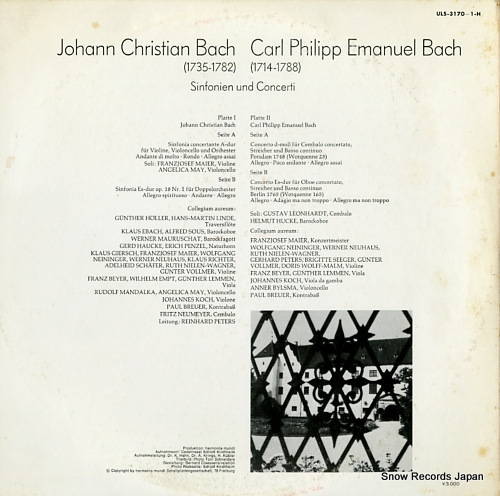 COLLEGIUM AUREUM c.p.e. bach & j.c. bach; sinfonien & concerti ULS-3170-1-H
