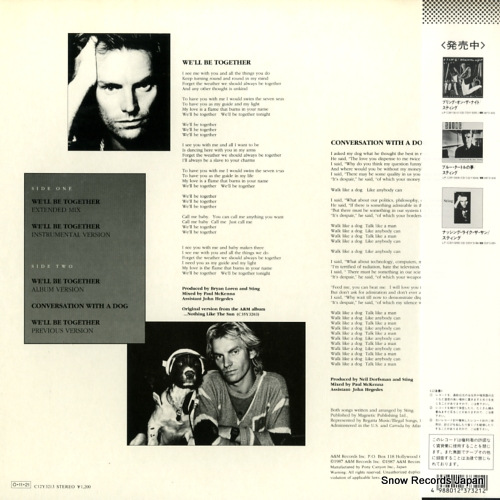 STING we'll be together C12Y3213