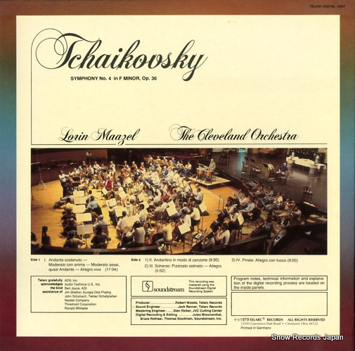MAAZEL, LORIN tchaikovsky; symphony no.4 in f minor, op.36 10047