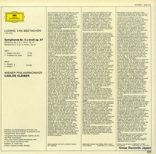 KLEIBER, CARLOS beethoven; symphonie nr.5 2530516