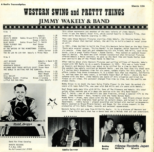WAKELY, JIMMY, AND BAND western swing and pretty things SHASTA526