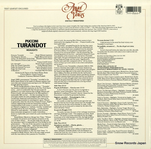 MOLINARI - PRADELLI, FRANCESCO puccini; turandot AV-34043