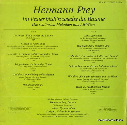 PREY, HERMANN im prater bluh'n wieder die baume 845263 - back cover