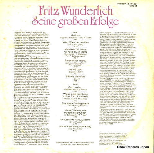 WUNDERLICH, FRITZ seine groben erfolge 845261 - back cover
