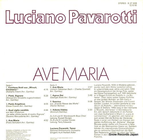 PAVAROTTI, LUCIANO ave maria 827608