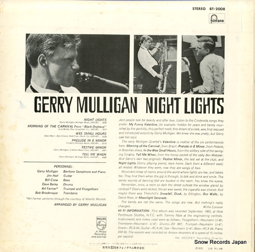 MULLIGAN, GERRY night lights BT-2008
