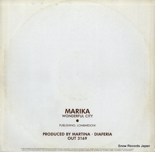 MARIKA wonderful city OUT3169 - back cover