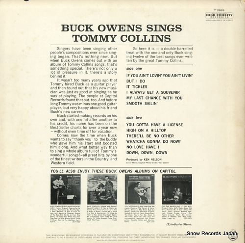 OWENS, BUCK buck owens sings tommy collins T1989