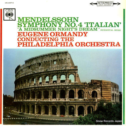 ORMANDY, EUGENE mendelssohn; symphony no.4 