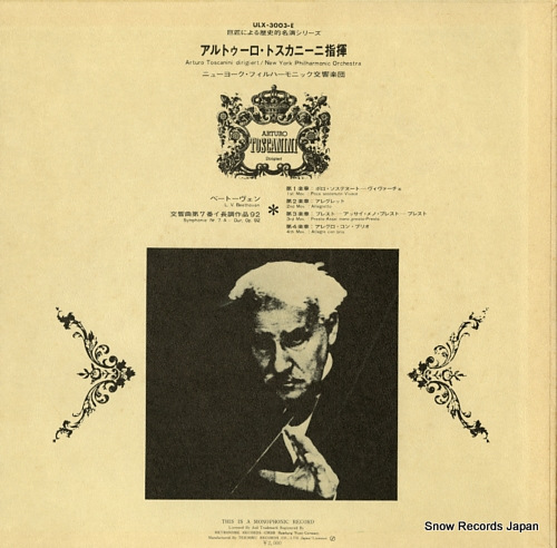 TOSCANINI, ARTURO beethoven; symphony nr.7, a - dur, op.92 ULX-3003-E
