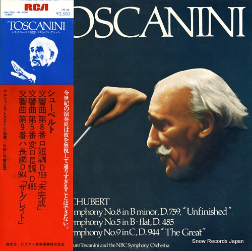 TOSCANINI, ARTURO schubert; symphony no.8 in b minor, d.759,