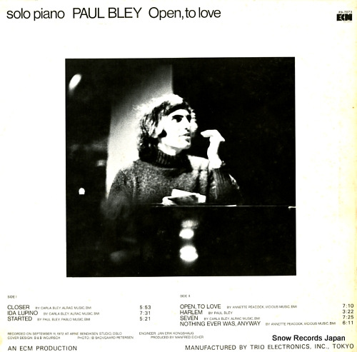 BLEY, PAUL open, to love PA-7073