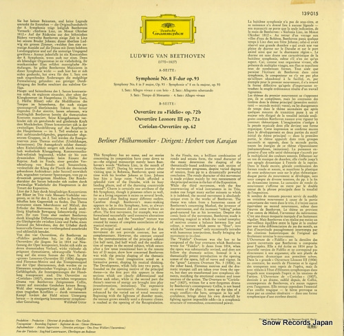 KARAJAN, HERBERT VON beethoven; symphonie nr.8 139015