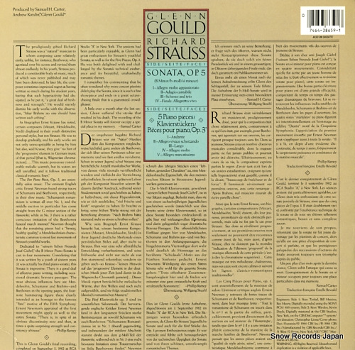 GOULD, GLENN strauss; sonata, op.5 IM38659