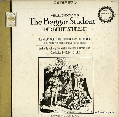 STOLZ, ROBERT milloecker; the beggar student (der bettelstudent) S-466/2 - front cover